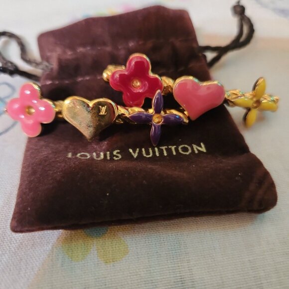 Rare Authentic LOUIS VUITTON Sweet Monogram Hair Clips Pair of Barrettes Mint - Picture 3 of 8